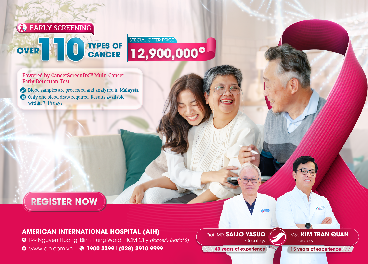 EARLY SCREENING FOR 110 TYPES OF CANCER: AIH PIONEERS THE INTRODUCTION OF CANCERSCREENDX™ – A TEST PERFORMED 100% AT AN INTERNATIONAL STANDARD LABORATORY IN MALAYSIA