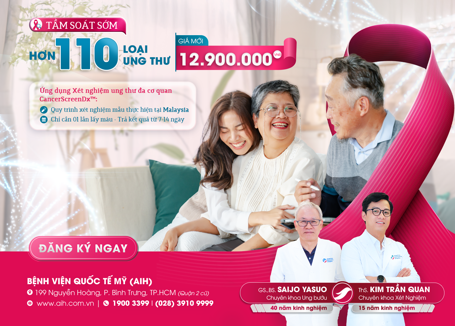 TẦM SOÁT SỚM 110 LOẠI UNG THƯ: AIH TIÊN PHONG GIỚI THIỆU XÉT NGHIỆM CANCERSCREENDX™ – XÉT NGHIỆM 100% TẠI PHÒNG LAB CHUẨN QUỐC TẾ MALAYSIA