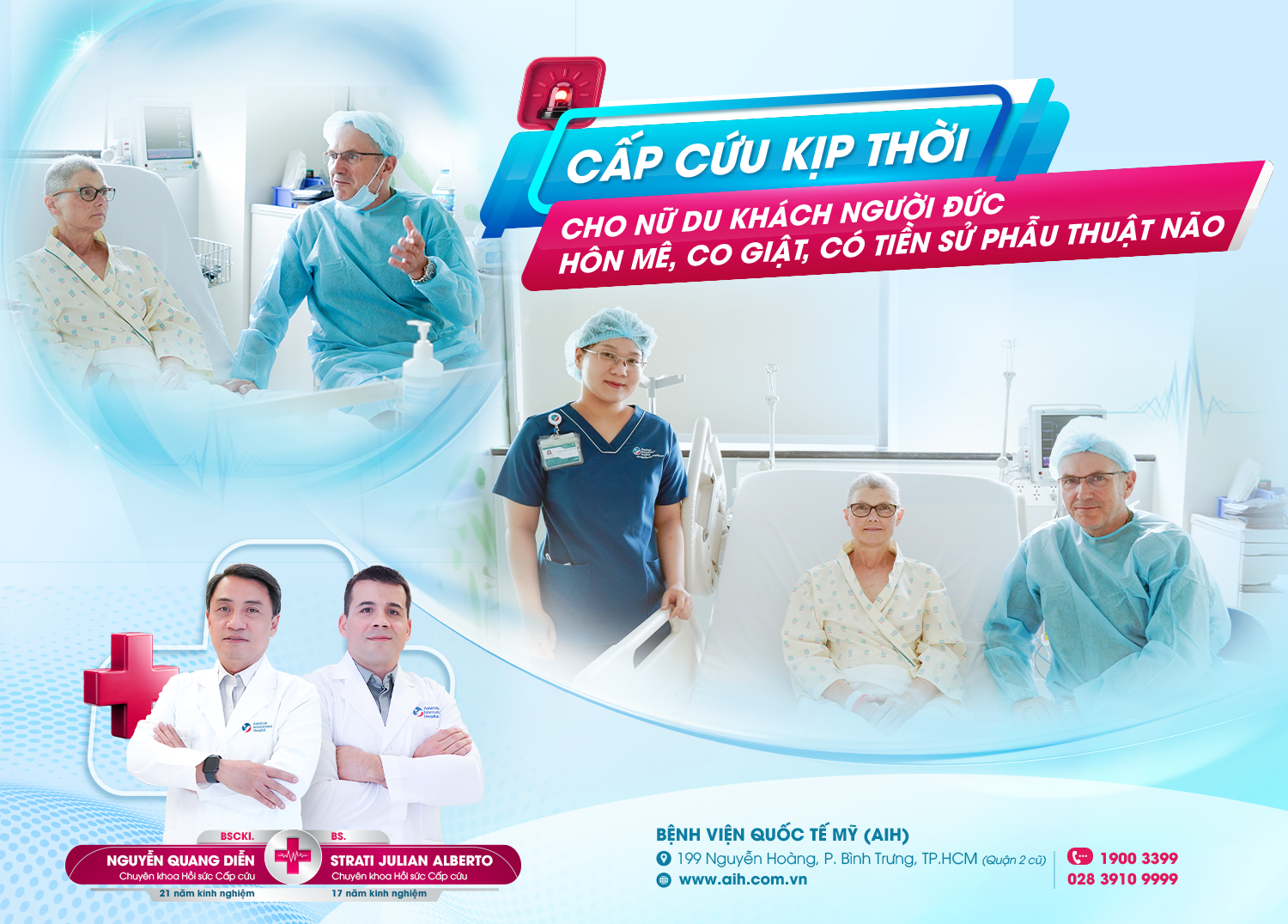CẤP CỨU KỊP THỜI CHO NỮ DU KHÁCH NGƯỜI ĐỨC HÔN MÊ, CO GIẬT, CÓ TIỀN SỬ PHẪU THUẬT NÃO