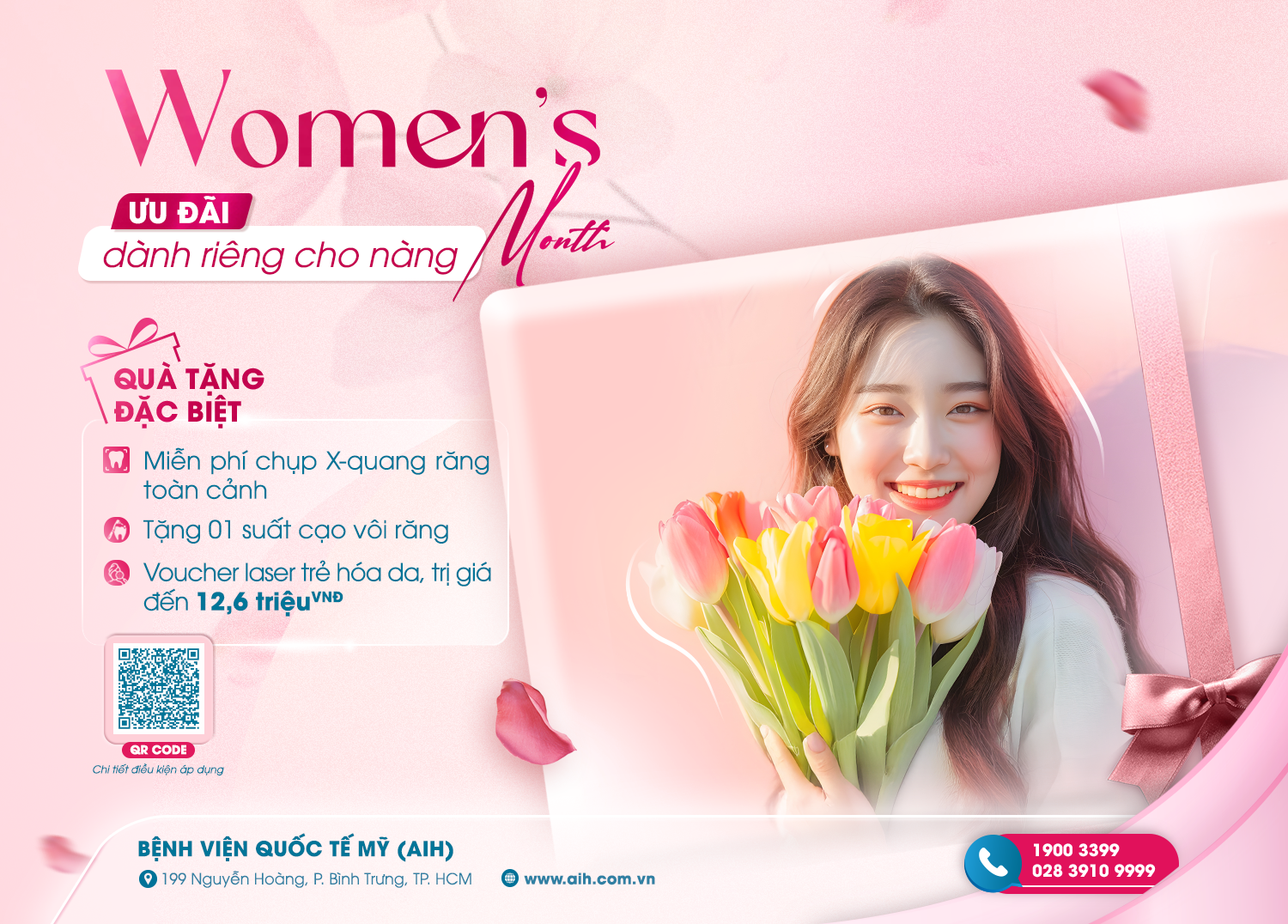 HAPPY WOMEN’S MONTH | ƯU ĐÃI DÀNH RIÊNG CHO PHÁI ĐẸP TẠI BỆNH VIỆN QUỐC TẾ MỸ (AIH)