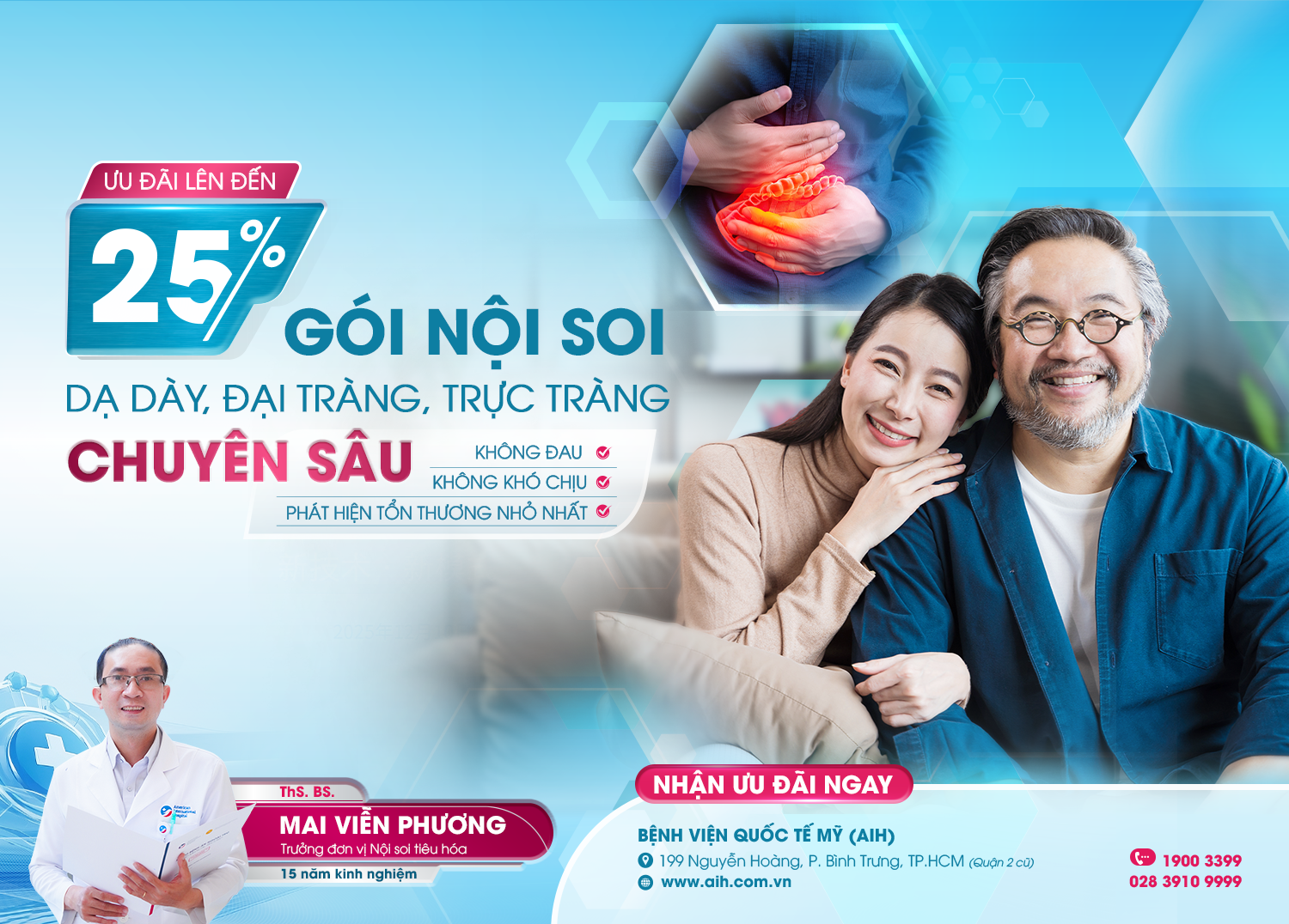 CHỦ ĐỘNG CHĂM SÓC SỨC KHỎE TIÊU HÓA | NHẬN ƯU ĐÃI ĐẾN 25% GÓI NỘI SOI DẠ DÀY, ĐẠI TRÀNG, TRỰC TRÀNG CHUYÊN SÂU
