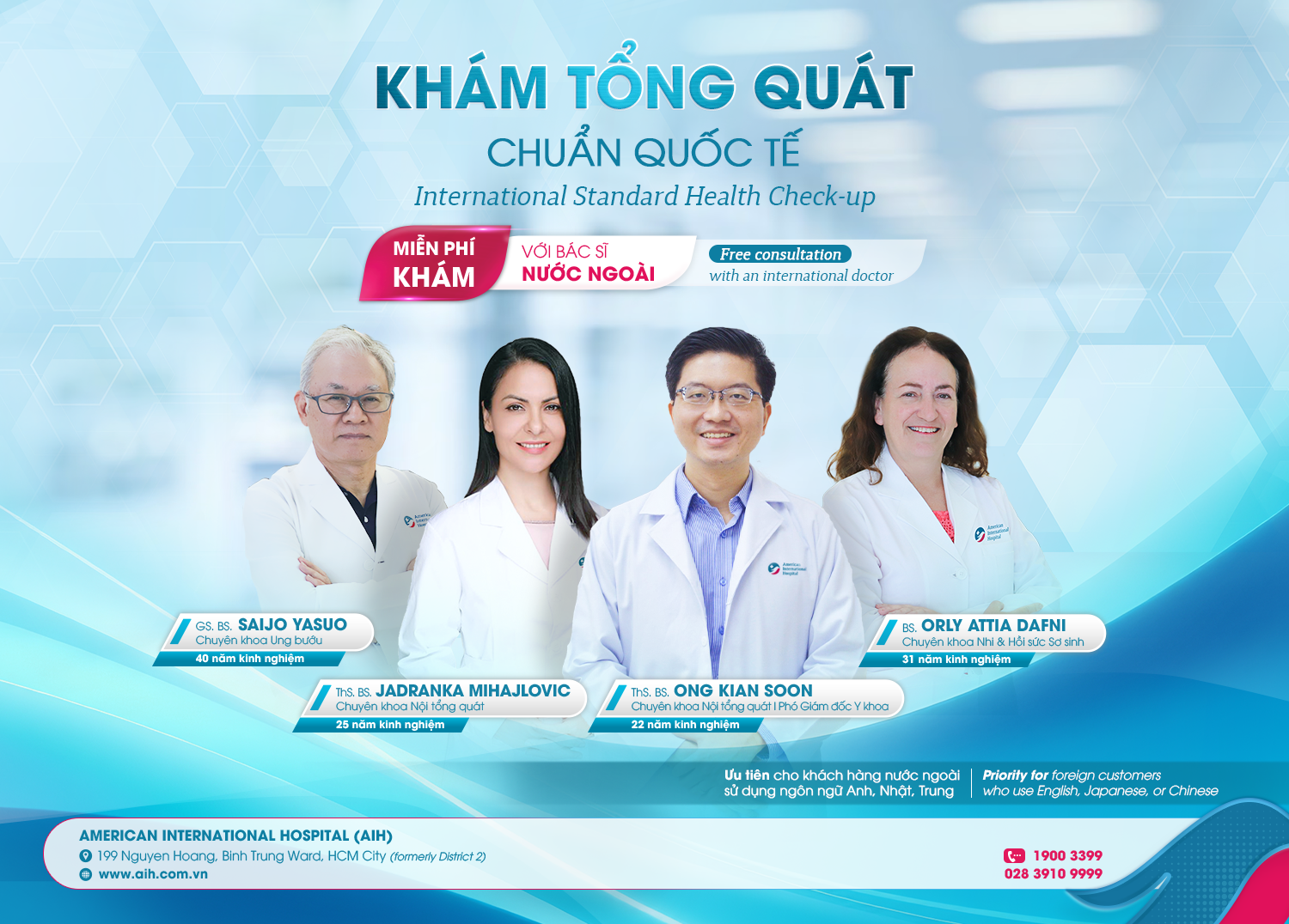 KHÁM SỨC KHỎE TỔNG QUÁT - MIỄN PHÍ TƯ VẤN CÙNG BÁC SĨ NƯỚC NGOÀI
