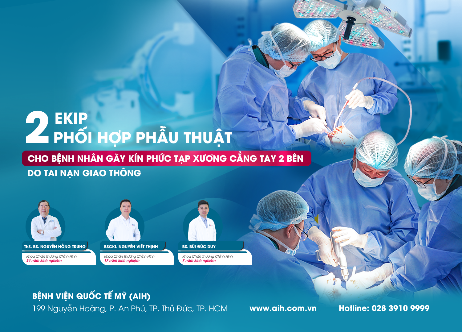 TWO SURGICAL TEAMS COLLABORATE ON SURGERY FOR A PATIENT WITH COMPLEX BILATERAL CLOSED FOREARM FRACTURES DUE TO A TRAFFIC ACCIDENT