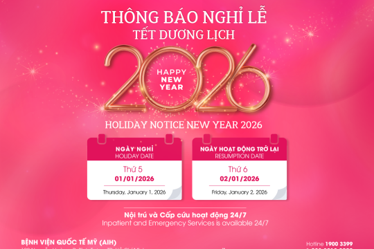 THÔNG BÁO LỊCH NGHỈ TẾT DƯƠNG LỊCH 2026