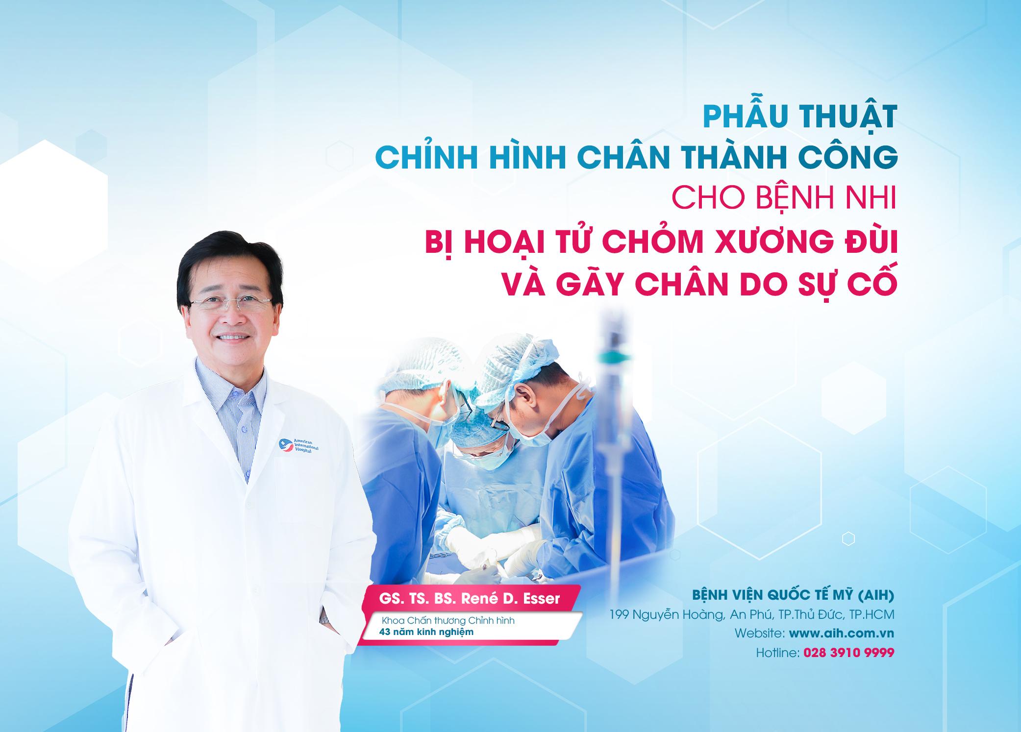 PHẪU THUẬT CHỈNH HÌNH CHÂN THÀNH CÔNG CHO BỆNH NHI BỊ HOẠI TỬ CHỎM XƯƠNG ĐÙI VÀ GÃY CHÂN DO SỰ CỐ