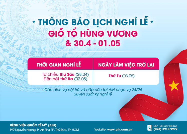 THÔNG BÁO NGHỈ LỄ GIỖ TỔ HÙNG VƯƠNG, 30/04 VÀ 01/05