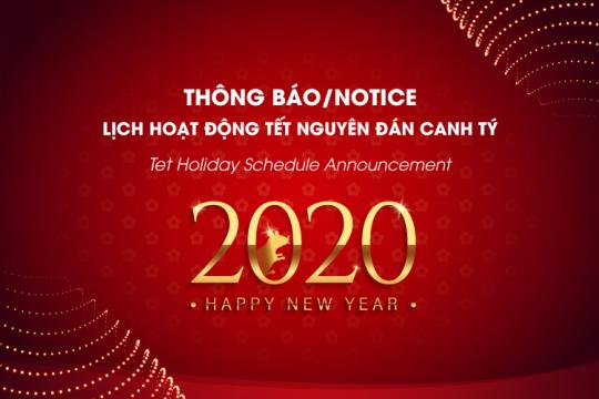 TET HOLIDAY 2020 SCHEDULE ANNOUNCEMENT