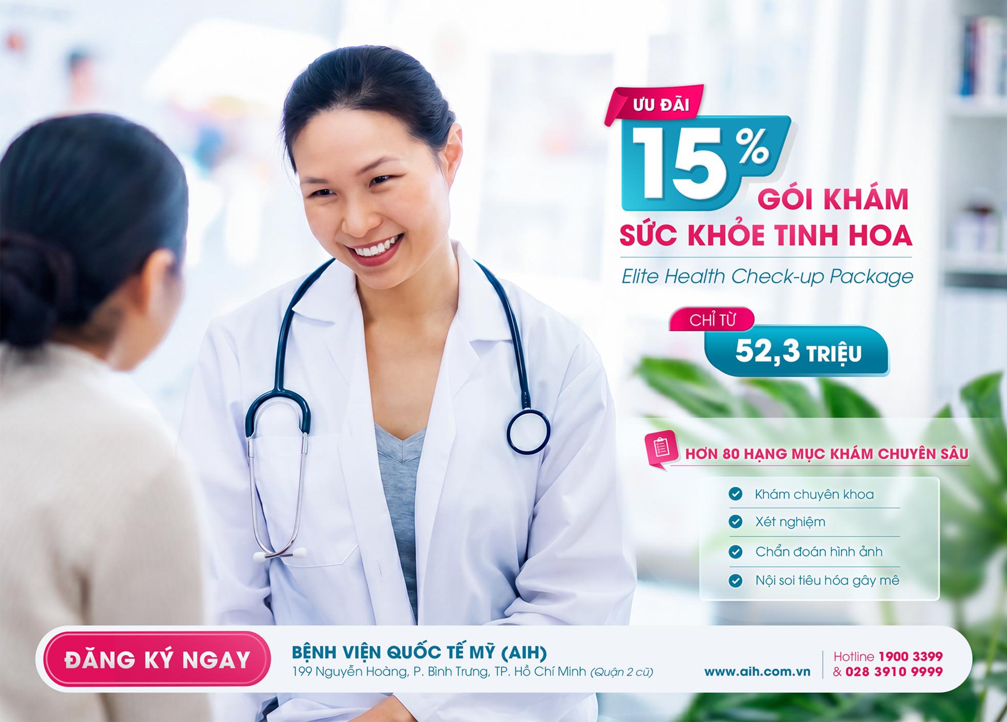 AIH GIỚI THIỆU GÓI KHÁM SỨC KHỎE TINH HOA | ƯU ĐÃI 15% – TẦM SOÁT TOÀN DIỆN SỨC KHỎE CHỈ TỪ 52,3 TRIỆU