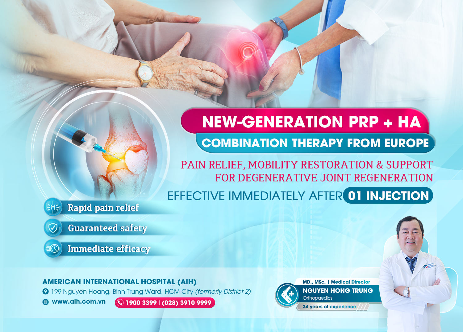 NEW-GENERATION PRP + HA COMBINATION THERAPY FROM EUROPE | PAIN RELIEF, MOBILITY RESTORATION, AND SUPPORT FOR DEGENERATIVE JOINT REGENERATION