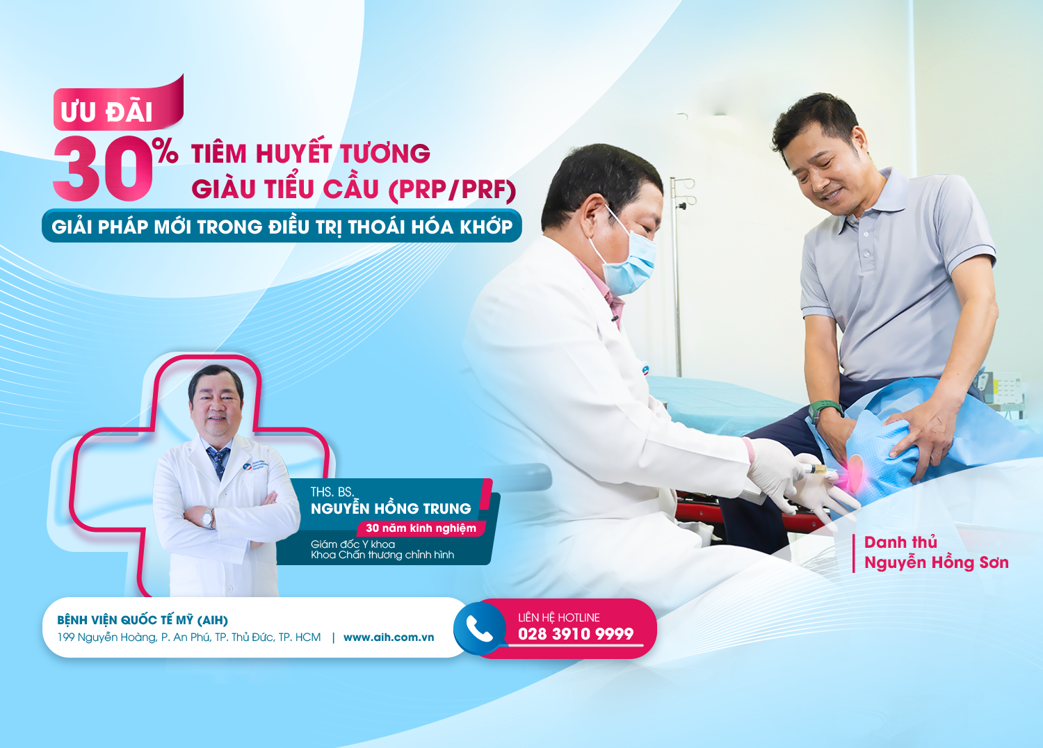 ƯU ĐÃI 30% DỊCH VỤ TIÊM PRP/PRF GIẢI PHÁP MỚI TRONG ĐIỀU TRỊ THOÁI HÓA KHỚP