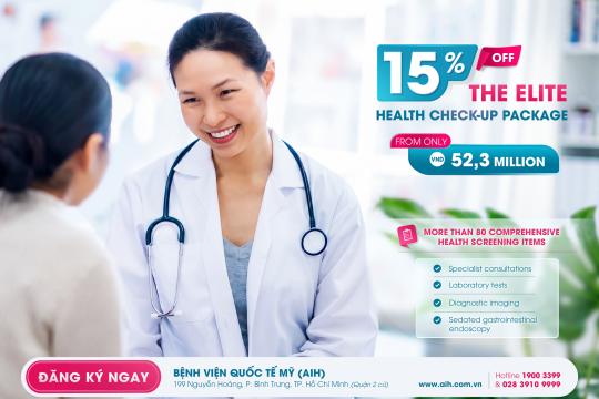 AIH INTRODUCES THE ELITE HEALTH CHECK-UP PACKAGE | 15% OFF – COMPREHENSIVE HEALTH SCREENING FROM ONLY VND 52.3 MILLION